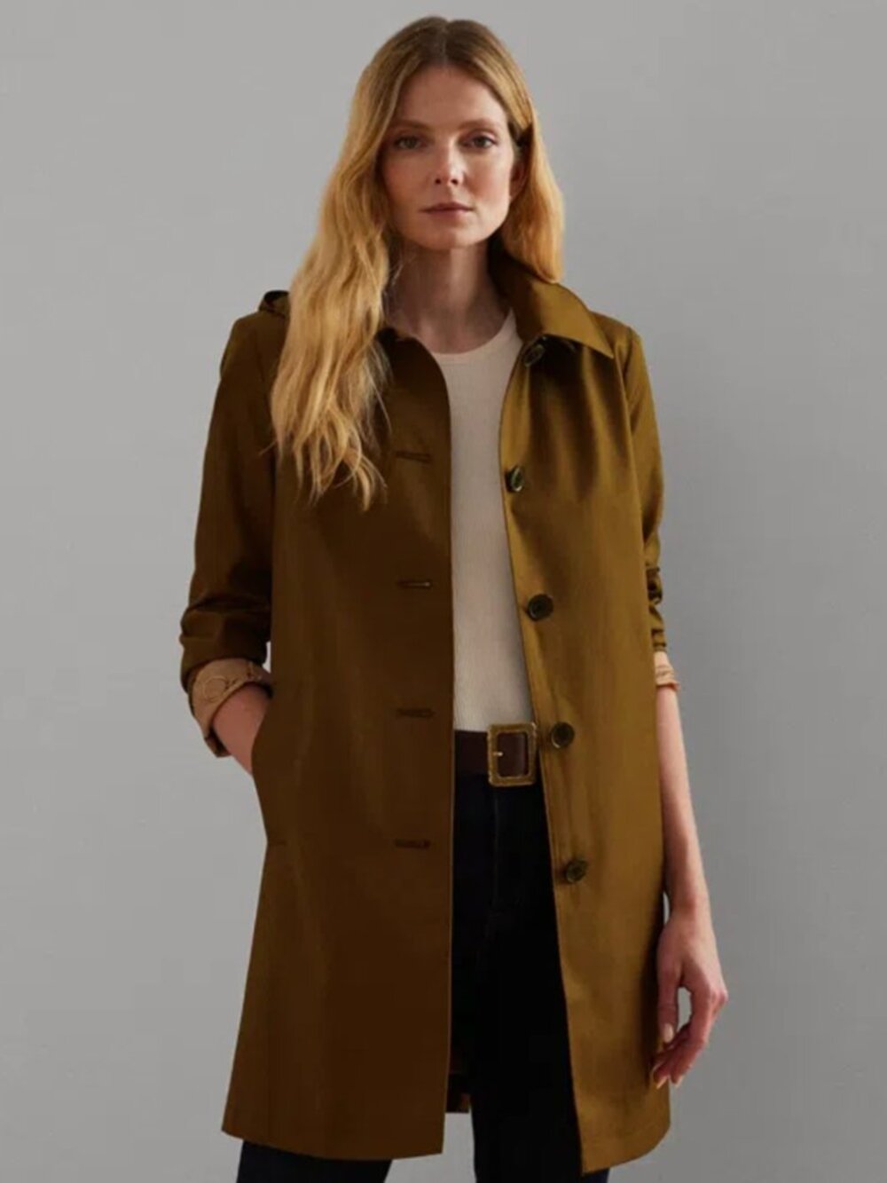 Lauren Ralph Lauren A Line Trench Terracotta